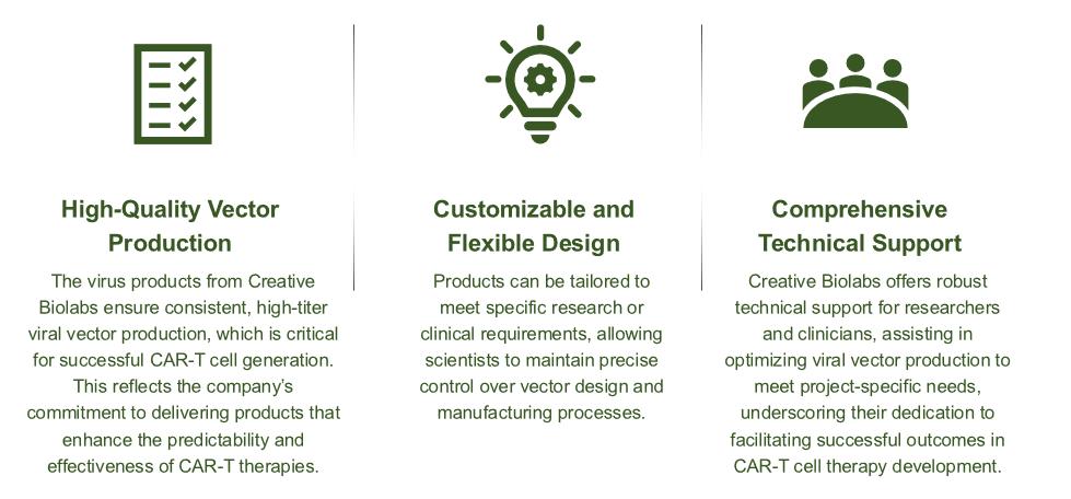 Fig.1 Highlights of our virus products. (Creative Biolabs Original)