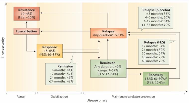 Treatment phases and outcomes in schizophrenia. 