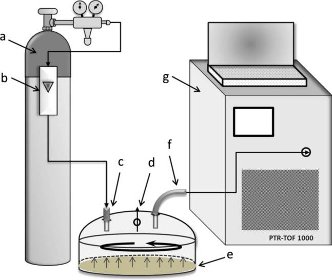 Fig.1 Schematic diagram of the detection process of the flux hood chamber combined with PTR-MS. (Byliński, et al., 2019)